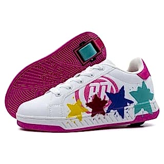 BREEZY ROLLERS 2180373 Tekerlekli Spor Ayakkabı Splash beyaz/pembe