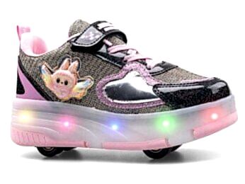 Carby tekerlekli ayakkabı siyah/altın/pembe